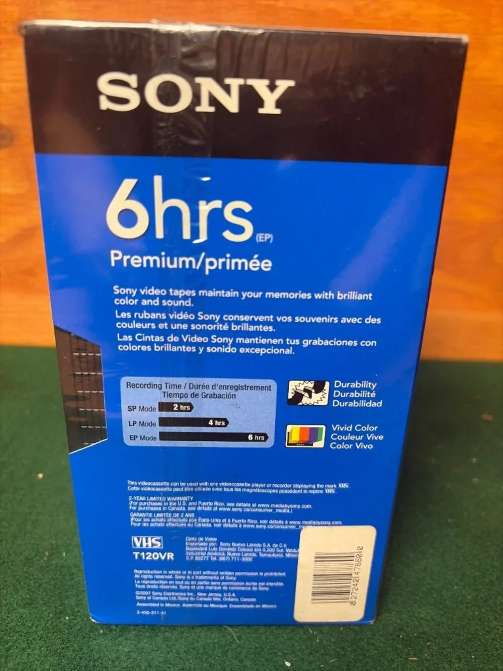 NWT Sony 6-Hour Premium T-120 Blank VHS Tapes 5-Pack Sealed 246m Recording